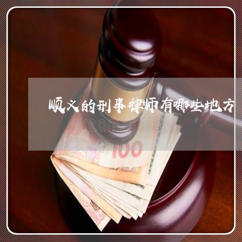 顺义的刑事律师有哪些地方/2023060930704