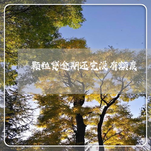 颗粒贷逾期还完没有额度