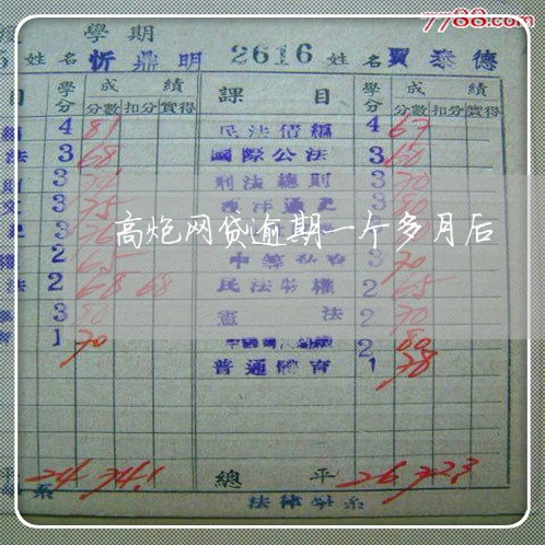 高炮网贷逾期一个多月后 高炮网贷逾期一个多月后