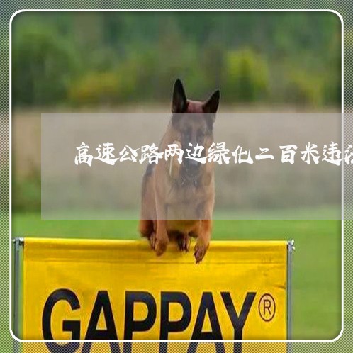 高速公路两边绿化二百米违法不 高速公路两边绿化二百米违法不