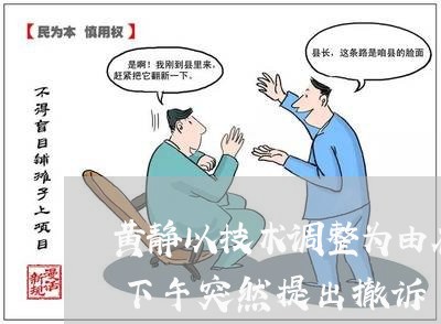 黄静以技术调整为由在海淀法院开庭前一天下午突然提出撤诉 黄静以技术调整为由在海淀法院开庭前一天下午突然提出撤诉