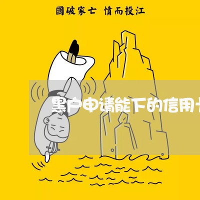 黑户申请能下的信用卡