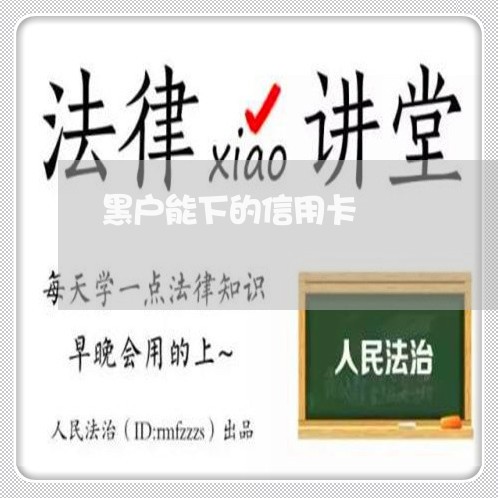 黑户能下的信用卡 黑户能下的信用卡