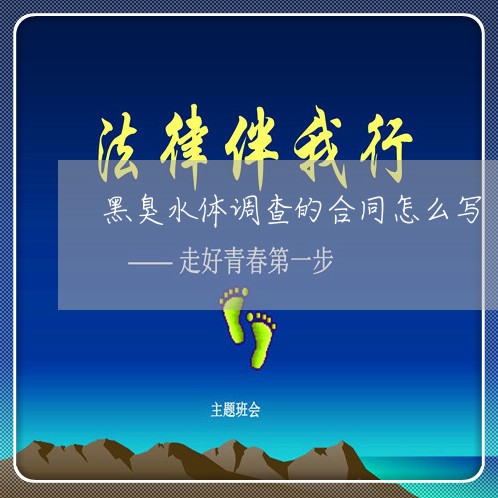 黑臭水体调查的合同怎么写/2023041665958
