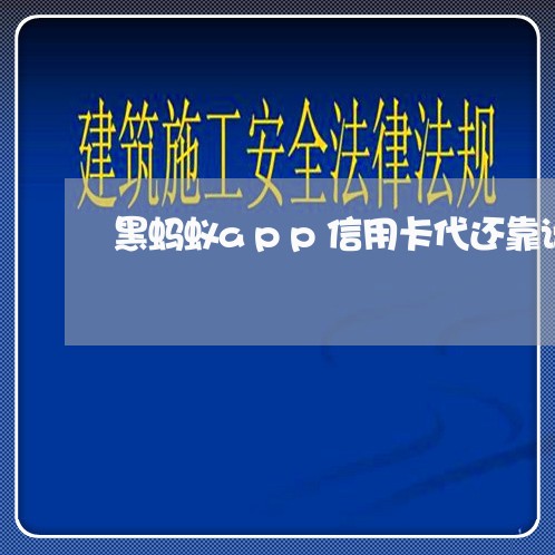 黑蚂蚁app信用卡代还靠谱吗/2023090886169