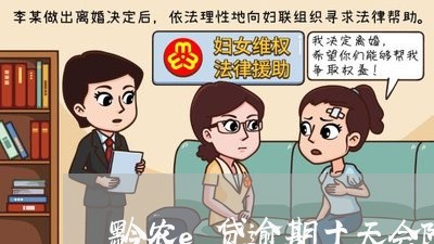 黔农e贷逾期十天会降级不 黔农e贷逾期十天会降级不
