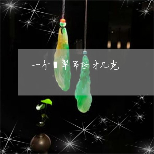 一个翡翠吊坠才几克/2023042507159