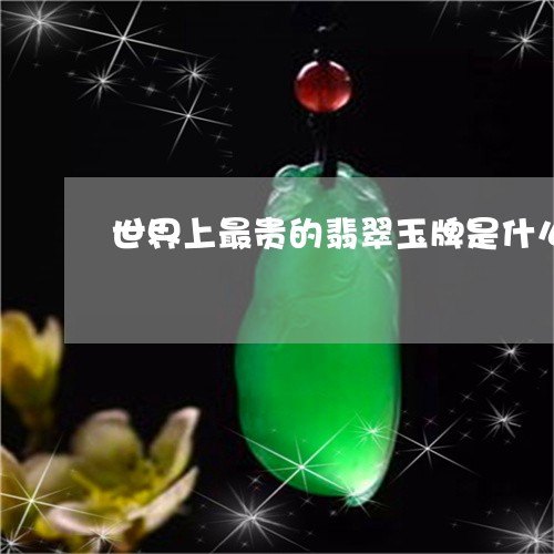 世界上最贵的翡翠玉牌是什么/2023071240373