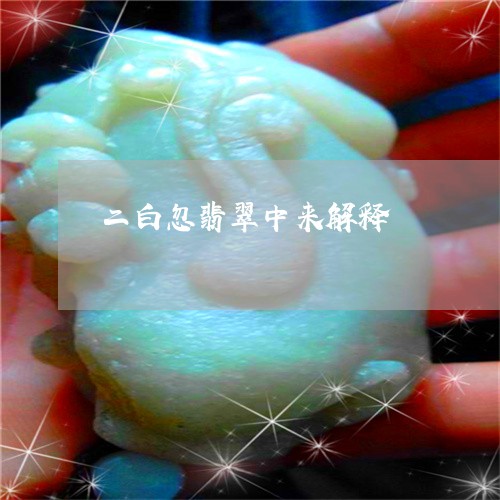 二白忽翡翠中来解释/2023060262696 二白忽翡翠中来解释/2023060262696