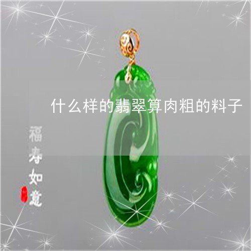 什么样的翡翠算肉粗的料子/2023071199281