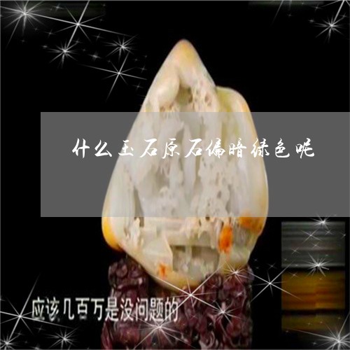 什么玉石原石偏暗绿色呢/2023061933927