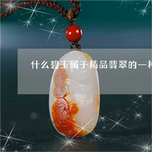 什么碧玉属于精品翡翠的一种/2023071284735