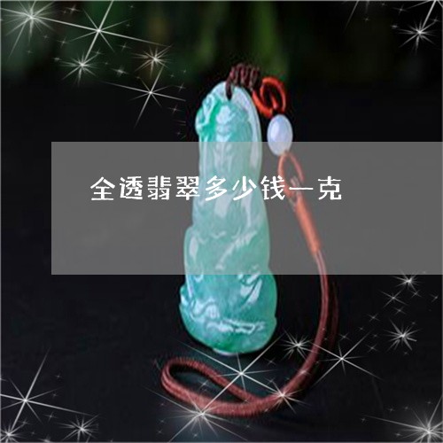 全透翡翠多少钱一克/2023042351581 全透翡翠多少钱一克/2023042351581