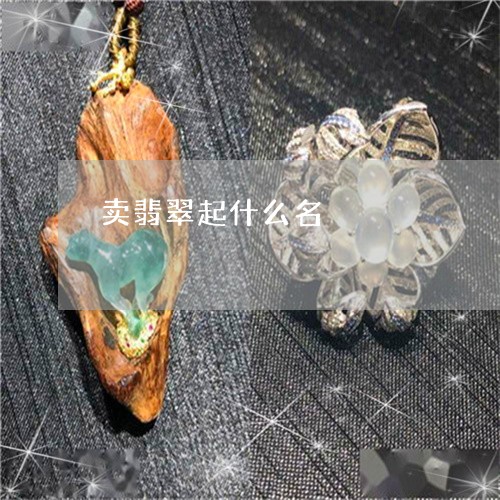 卖翡翠起什么名/2023040465049