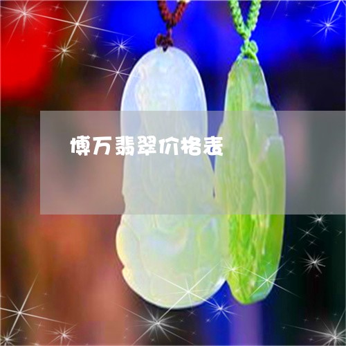 博万翡翠价格表/2023040472604