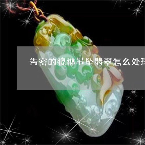 告密的貔貅吊坠翡翠怎么处理/2023071205149