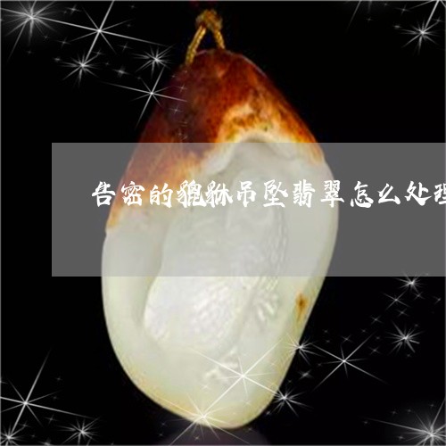 告密的貔貅吊坠翡翠怎么处理/2023071291512