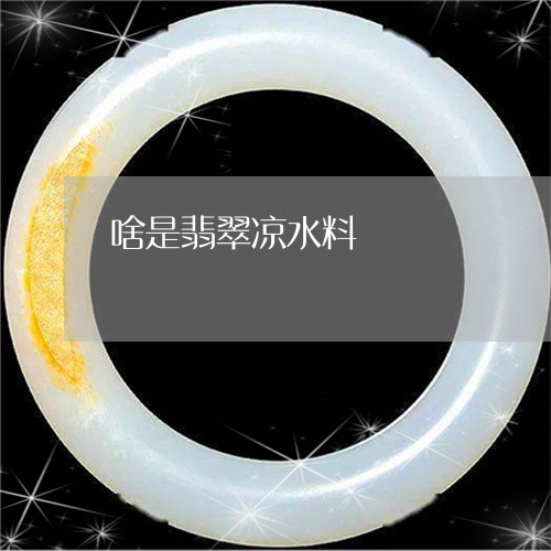 啥是翡翠凉水料/2023040459471 啥是翡翠凉水料/2023040459471