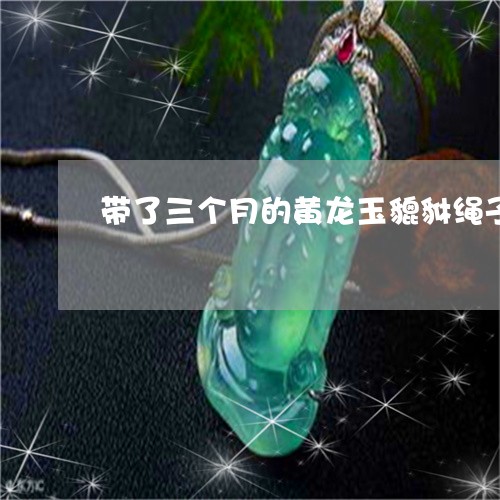 带了三个月的黄龙玉貔貅绳子断了/2023071272795