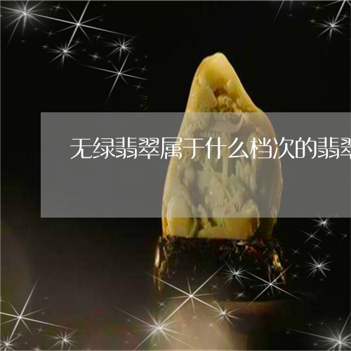 无绿翡翠属于什么档次的翡翠/2023063030479
