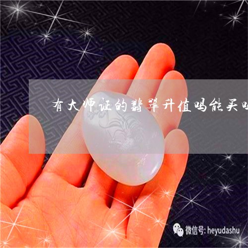 有大师证的翡翠升值吗能买吗现在/2023071296946