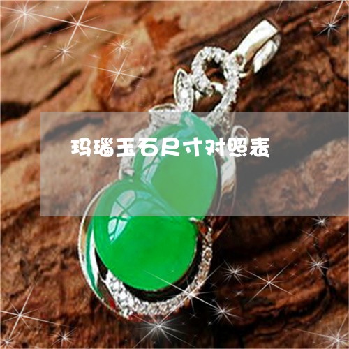 玛瑙玉石尺寸对照表/2023041396257