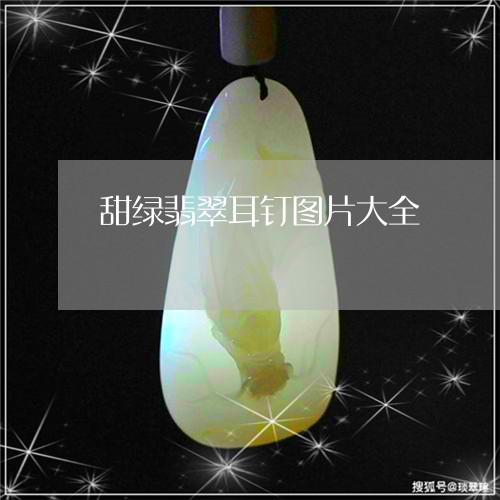 甜绿翡翠耳钉图片大全/2023061779502