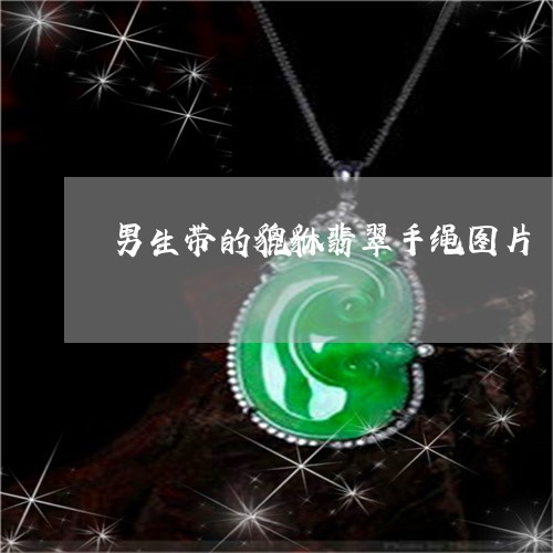 男生带的貔貅翡翠手绳图片/2023071116261