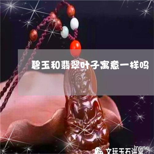 碧玉和翡翠叶子寓意一样吗/2023071199583