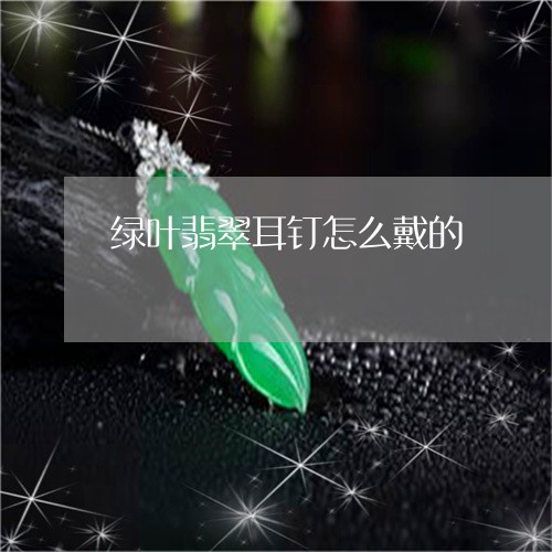 绿叶翡翠耳钉怎么戴的/2023061797593