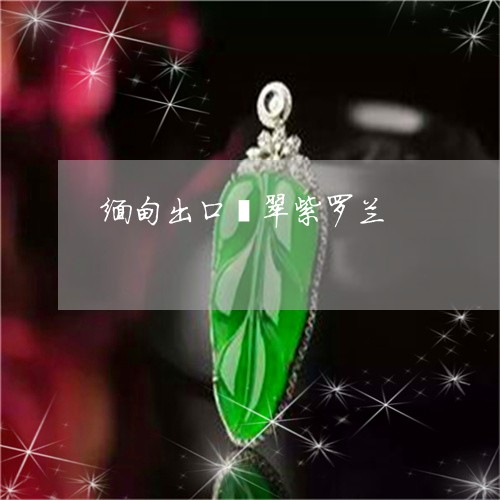 缅甸出口翡翠紫罗兰/2023041253714 缅甸出口翡翠紫罗兰/2023041253714