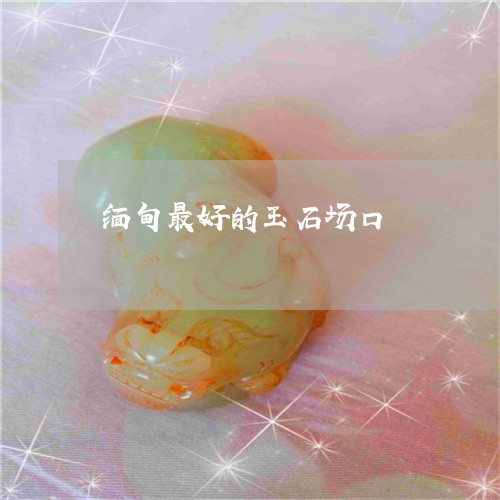 缅甸最好的玉石场口/2023041297362 缅甸最好的玉石场口/2023041297362