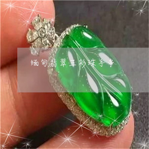 缅甸翡翠三彩珠手串/2023041385049