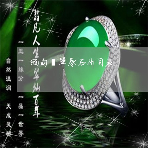 缅甸翡翠原石价目表/2023040939391 缅甸翡翠原石价目表/2023040939391
