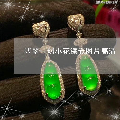 翡翠一对小花镶嵌图片高清/2023062918481