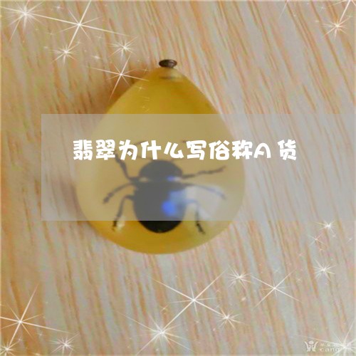翡翠为什么写俗称A货/2023021018280 翡翠为什么写俗称A货/2023021018280