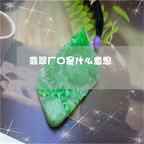 翡翠厂口是什么意思/2023041150482