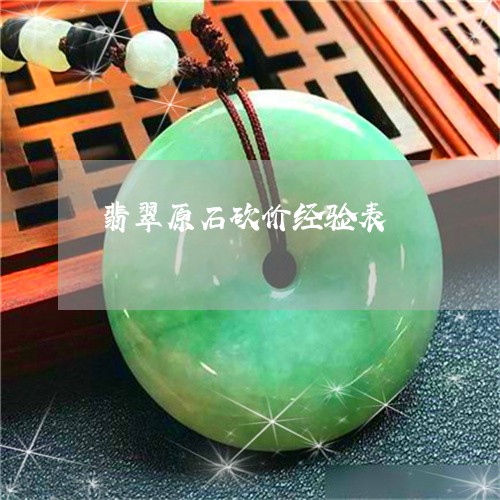 翡翠原石砍价经验表/2023041028283 翡翠原石砍价经验表/2023041028283