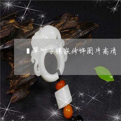 翡翠叶子镶嵌修饰图片高清/2023062905714