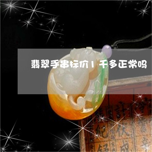 翡翠手串标价1千多正常吗/2023062864634