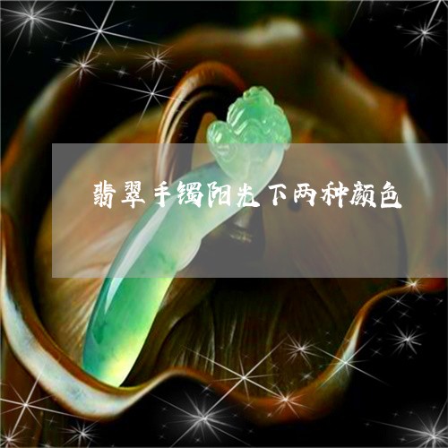 翡翠手镯阳光下两种颜色/2023071068593