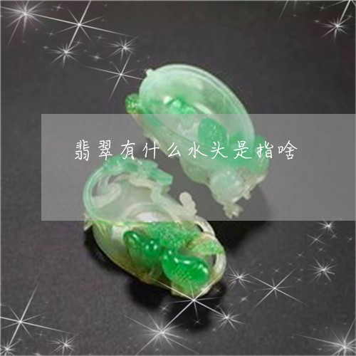 翡翠有什么水头是指啥 翡翠有什么水头是指啥