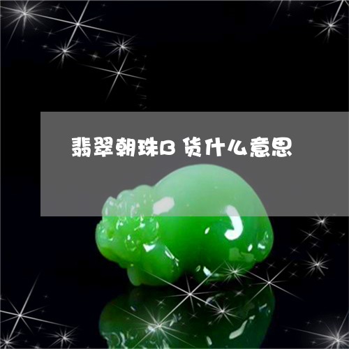 翡翠朝珠B货什么意思
