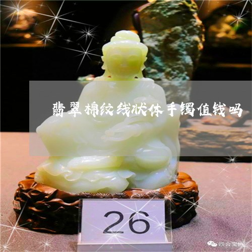 翡翠棉纹线状体手镯值钱吗/2023062940304