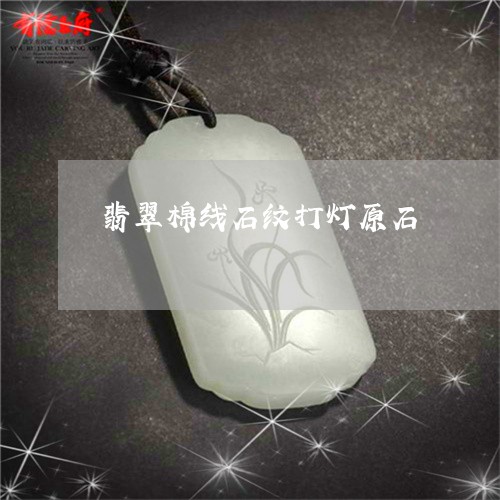 翡翠棉线石纹打灯原石/2023060983626