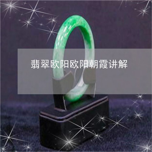 翡翠欧阳欧阳朝霞讲解 翡翠欧阳欧阳朝霞讲解