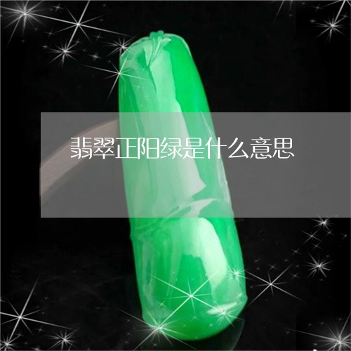 翡翠正阳绿是什么意思