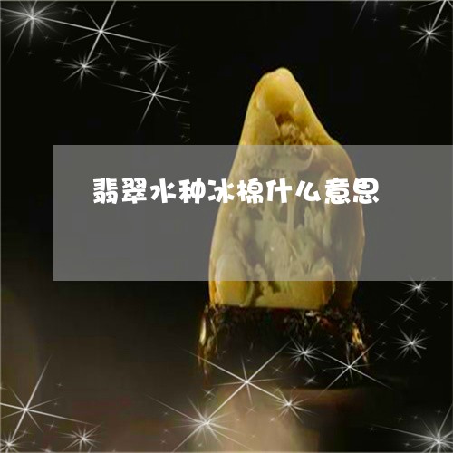 翡翠水种冰棉什么意思 翡翠水种冰棉什么意思