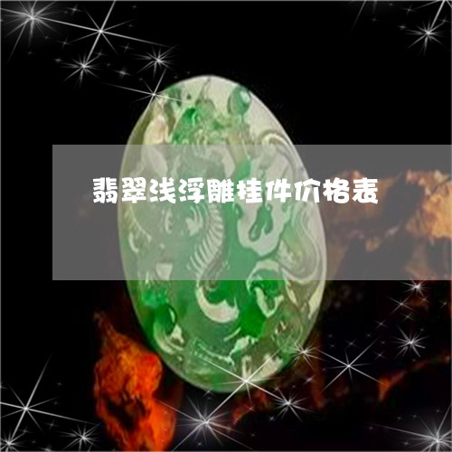 翡翠浅浮雕挂件价格表