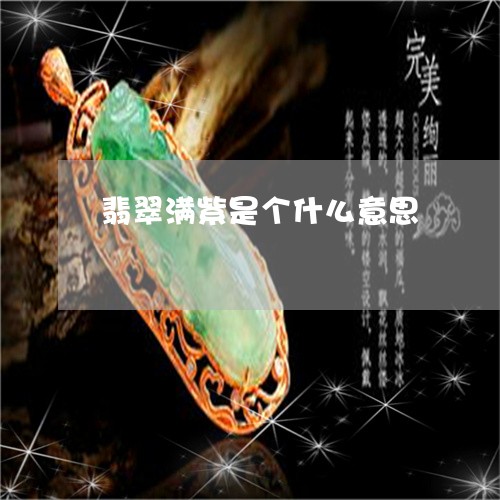 翡翠满紫是个什么意思 翡翠满紫是个什么意思